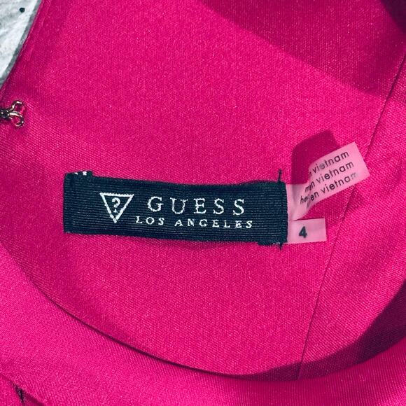Guess Los Angeles Women’s Dress Sz 4 Bodycon Pink Vneck Lattice Cocktail Wedding - Picture 5 of 11